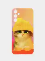 Желтый чехол на Samsung Galaxy A24 (Галакси A24), прозрачный, с рисунком, защита камеры