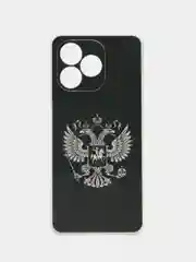 Приглушённый хаки силиконовый чехол на Realme C53/C51 (Реалми С53/С51), прозрачный, с рисунком, защита камеры