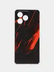 Красный силиконовый чехол на Realme C53/C51 (Реалми С53/С51), прозрачный, с рисунком, защита камеры
