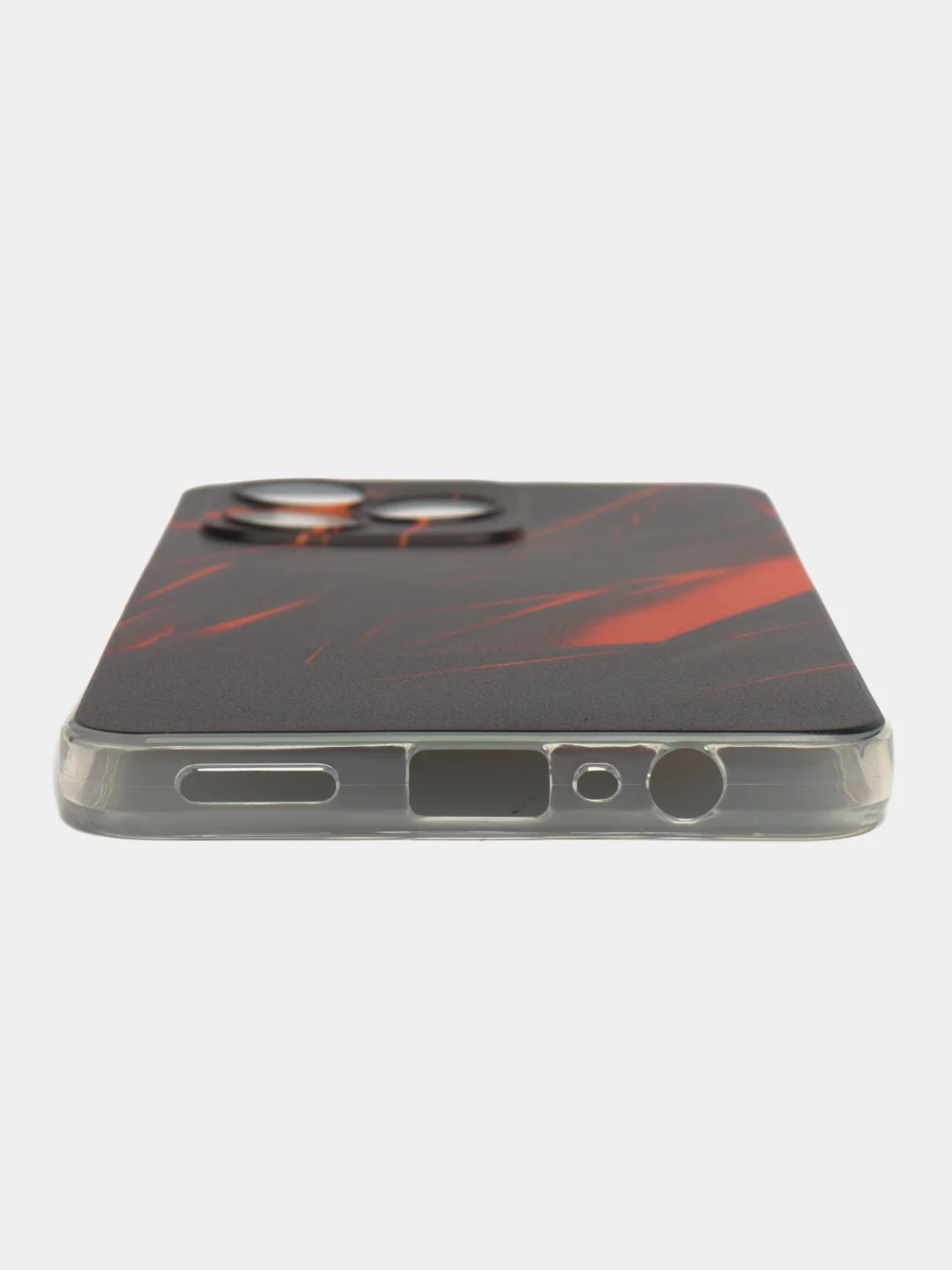 Красный силиконовый чехол на Realme C53/C51 (Реалми С53/С51), прозрачный, с рисунком, защита камеры
