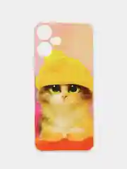 Желтый чехол на Tecno Pova Neo 3 (Текно Пова Нео 3), прозрачный, с рисунком, защита камеры