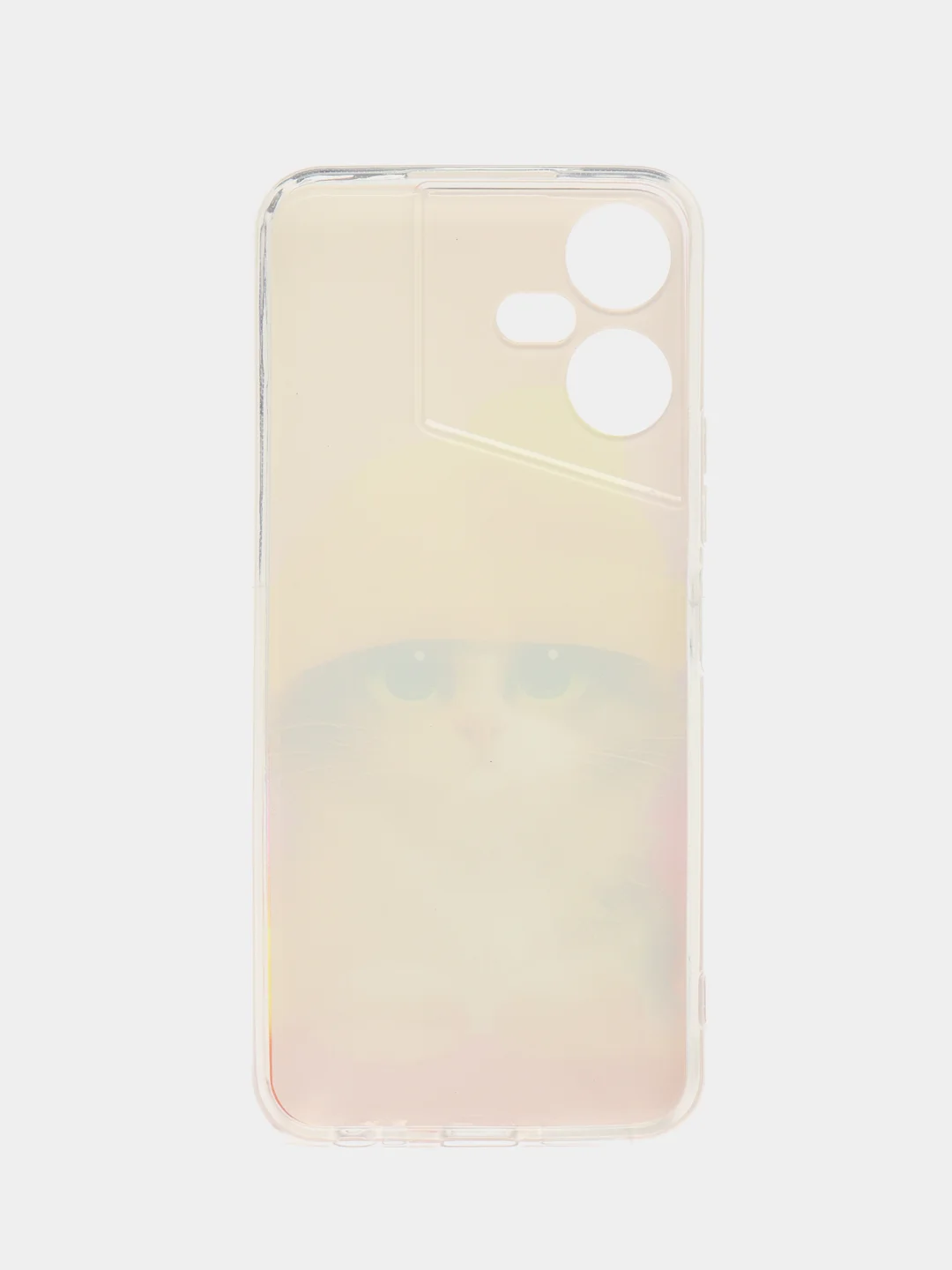 Желтый чехол на Tecno Pova Neo 3 (Текно Пова Нео 3), прозрачный, с рисунком, защита камеры