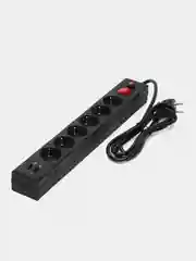 Черный сетевой фильтр-удлинитель с USB Buro, удлинитель юсб, 1,8 м / 3 м / 5 м