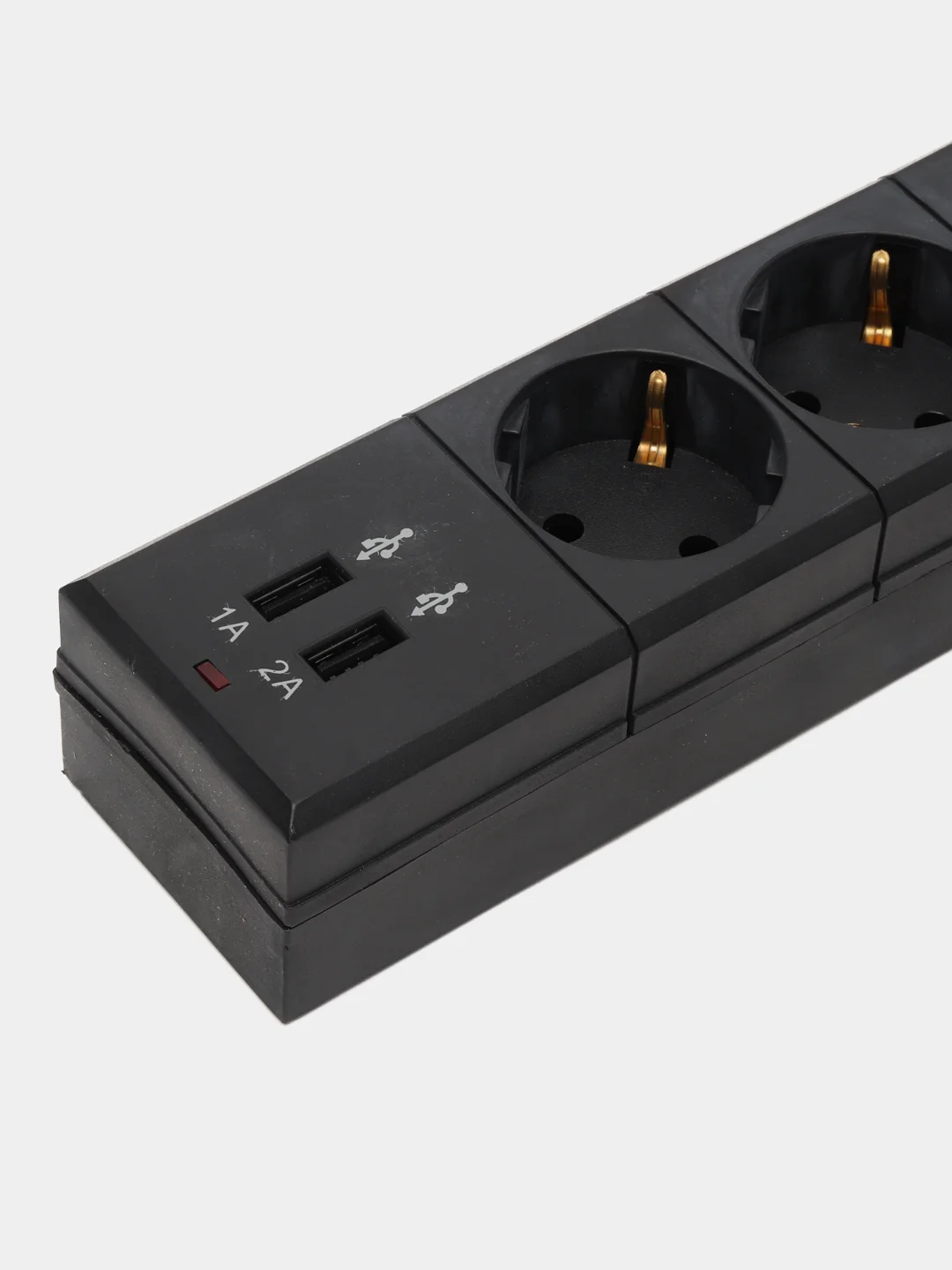 Черный сетевой фильтр-удлинитель с USB Buro, удлинитель юсб, 1,8 м / 3 м / 5 м