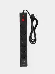 Черный сетевой фильтр-удлинитель с USB Buro, удлинитель юсб, 1,8 м / 3 м / 5 м