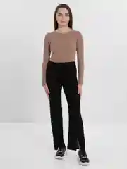 Разноцветный брюки женские, палаццо, с разрезом спереди