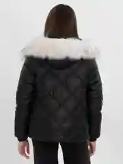 Черный пуховик женский, зимний,  укороченный