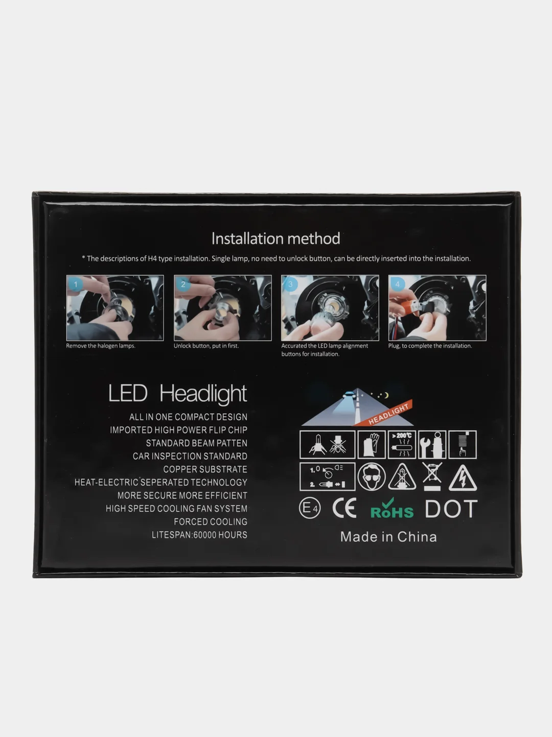 Светодиодные лампы LED S6 Н1, Н4, Н7, 6000К, 38W, 9-36V, IP68