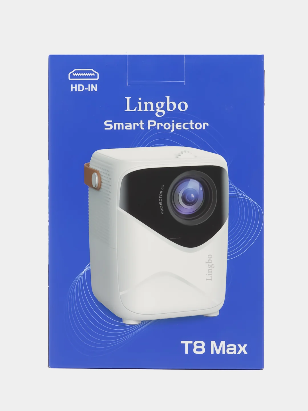 Белый портативный проектор Lingbo T8 Max, с портом, HDMI, Wi-Fi, Full HD, Android TV