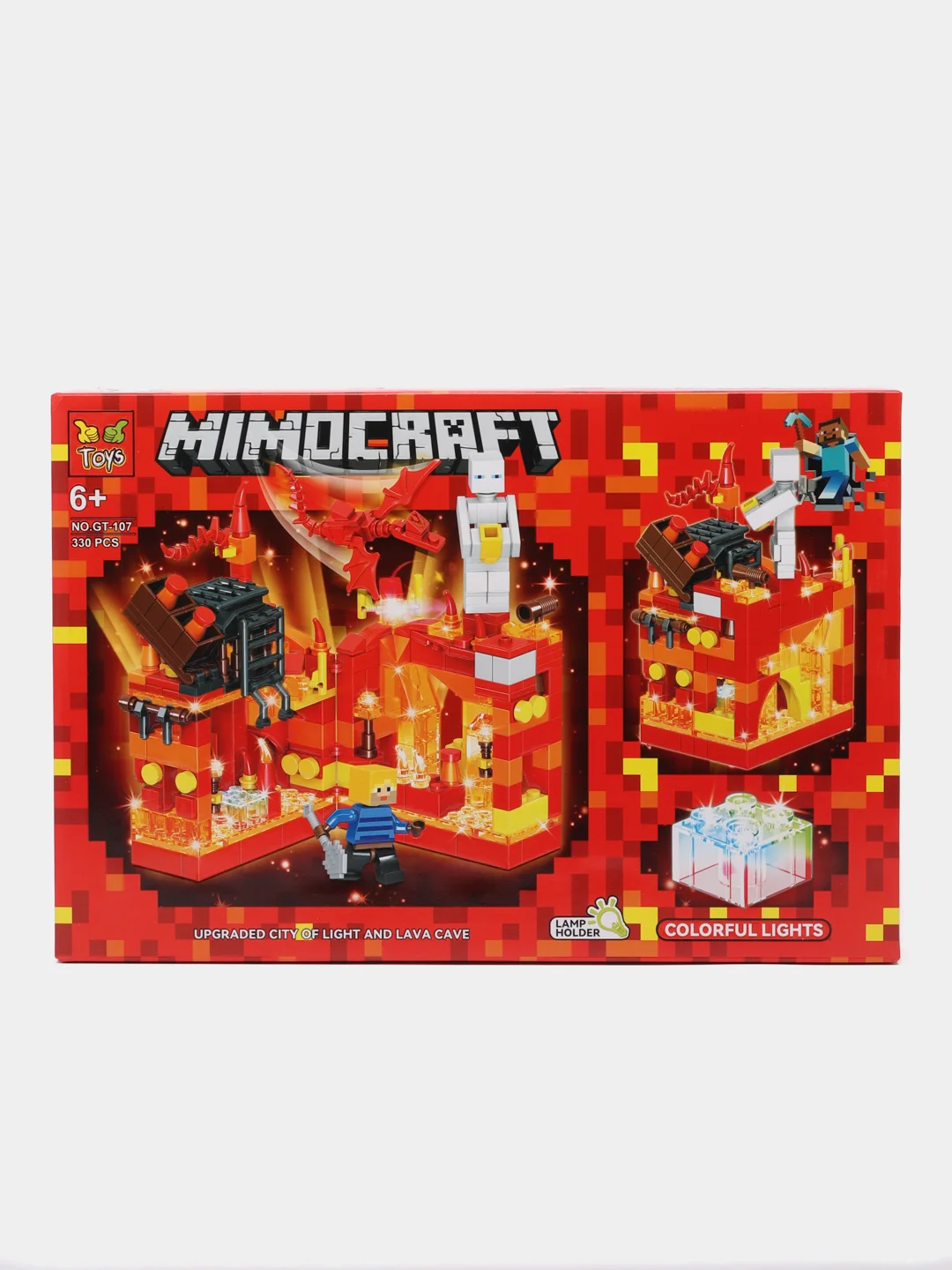 Алый конструктор Mimocraft GT-107, светящийся, 330 деталей
