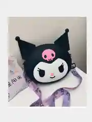 Черный силиконовые сумки Kuromi, через плечо, Куроми и Мелоди, детский кошелек