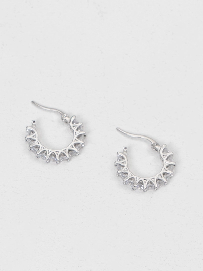 Серьги кольца "Zirconia", серьги женские, со стразами, конго, вечерние, бижутерия