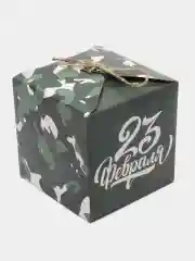 Зеленый коробка подарочная новогодняя, складная, 12 х 12 х 12 см