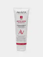 Шампунь-активатор для роста волос Aravia, с биотином, кофеином и витаминами, 250 мл