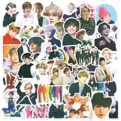 Белый стикеры BTS, 3 вида, 50 штук