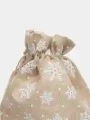 Бежевый мешок для подарка