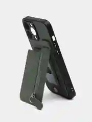 Бежевый чехол на Apple IPhone (Айфон) XR, 11, 12, 13, 14 Pro Max, кожаный, с карманом для карт