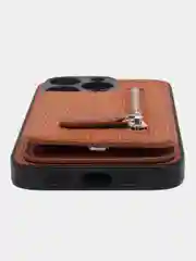 Терракотовый чехол на Apple IPhone (Айфон) XR, 11, 12, 13, 14 Pro Max, кожаный, с карманом для карт