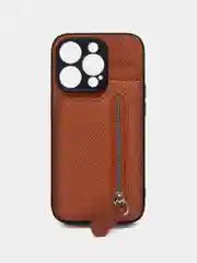 Терракотовый чехол на Apple IPhone (Айфон) XR, 11, 12, 13, 14 Pro Max, кожаный, с карманом для карт
