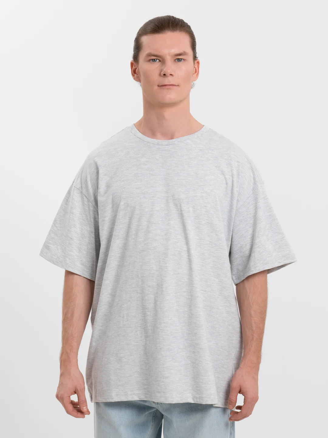 Серый меланж футболка Oversize