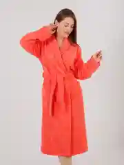 Халат женский, махровый, банный, коралловый