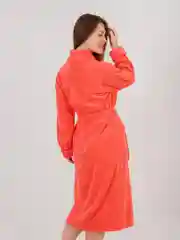 Халат женский, махровый, банный, коралловый