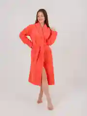 Халат женский, махровый, банный, коралловый