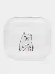 Молочный чехол для наушников Apple AirPods 3 силиконовый прозрачный принт Nike / Найк