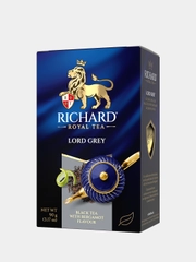 Чай крупнолистовой Richard "Lord Grey", черный, со вкусом бергамота и цитрусов, 90 г