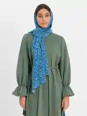 Зеленый костюм женский с платьем, сарафан, туника, платок,платье макси, мусульманское платье