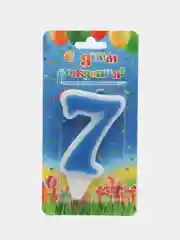 Свеча-цифра тортовая "7", синяя