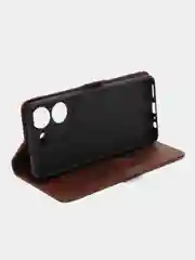 Коричневый чехол-книжка Tecno Pova 5  (Техно Пова 5) с боковым магнитом