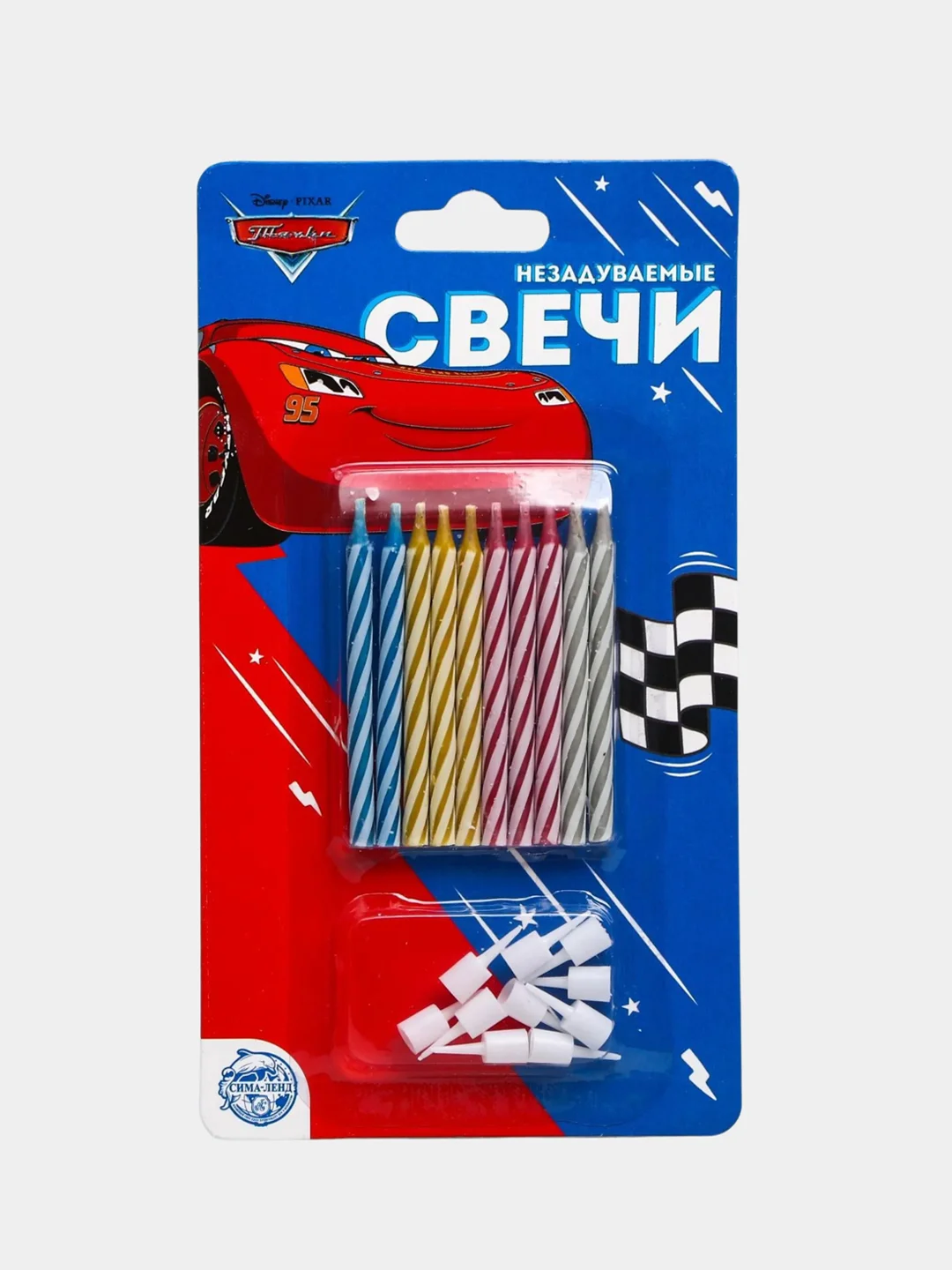 Вишнёвый свечи восковые незадуваемые "Щенячий патруль, Тачки, Человек паук", в торт, 7 см / 10 штук