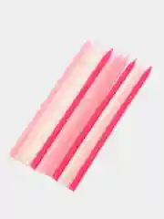 Розовый свечи высокие длинные для торта цветные XL, 12 штук, 15 см