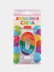 Конфетный свеча-цифра с цветным нанесением "С Днем рождения"
