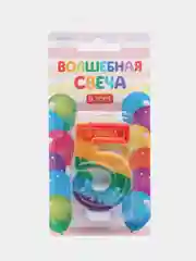 Кремовый свеча-цифра с цветным нанесением "С Днем рождения"