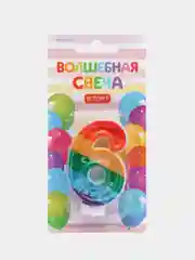 Лавандовый свеча-цифра с цветным нанесением "С Днем рождения"