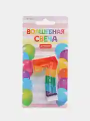 Лазурный свеча-цифра с цветным нанесением "С Днем рождения"