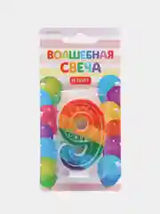Лайм свеча-цифра с цветным нанесением "С Днем рождения"