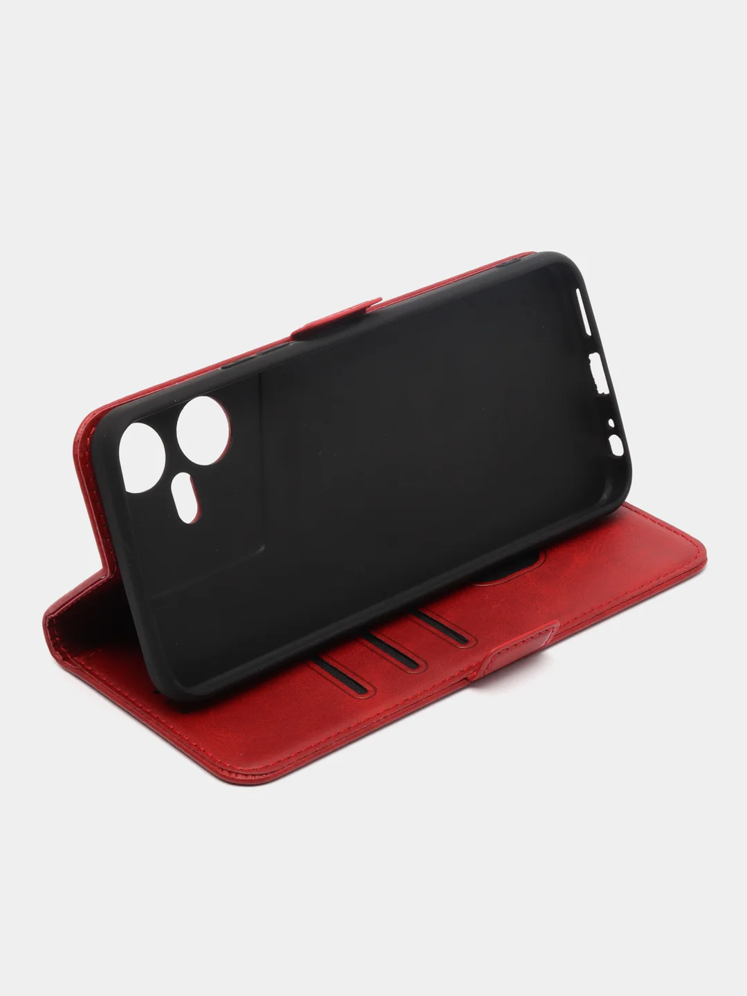 Красный чехол-книжка Tecno Pova Neo 3 (Техно Пова Нео 3), с боковым магнитом