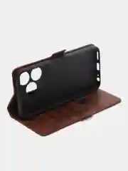 Коричневый чехол-книжка Tecno Spark 10 / 10C (Техно Спарк), с боковым магнитом