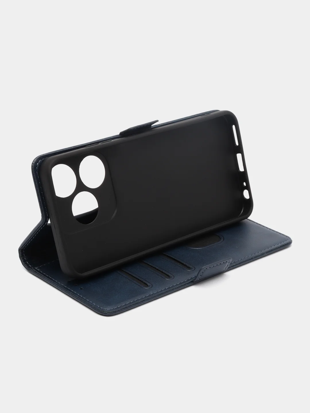 Синий чехол-книжка Tecno Spark 10 / 10C (Техно Спарк), с боковым магнитом