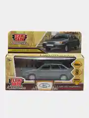 Серый металлик машина LADA-2114 12 см, Технопарк, металлическая, открываются передние двери и багажник