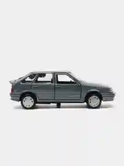 Серый металлик машина LADA-2114 12 см, Технопарк, металлическая, открываются передние двери и багажник