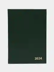 Зеленый ежедневник 2024 датированный, А5, 168 листов, бумвинил