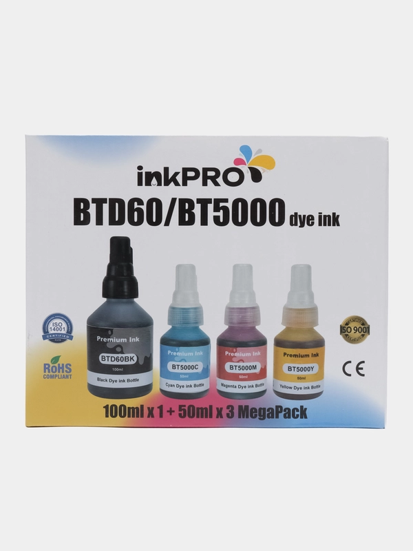 Чернила для принтера Brother 4 цвета BTD60, BT6000, BT5000, DCP T300, T420W, T425W, T500W, T510W