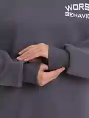 Серый свитшот женский, оверсайз