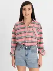 Конфетный модная клетчатая рубашка женская, утепленная