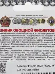 Семена Базилик "Фиолетовый", 0,3 г, Кольчуга
