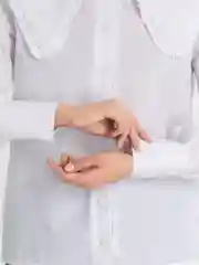 Белый рубашка женская, с воротником, из хлопка